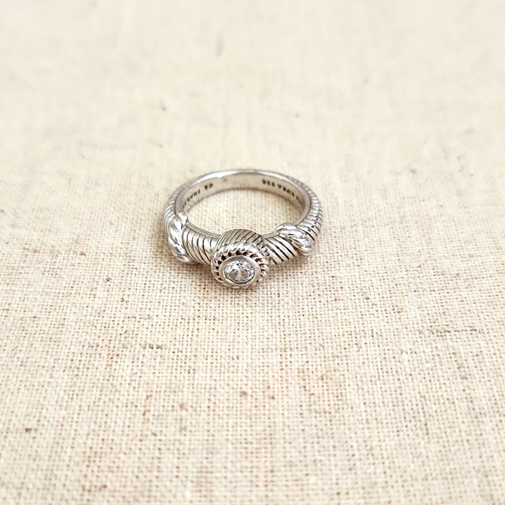 Judith Ripka CZ Silver Ring Size 7